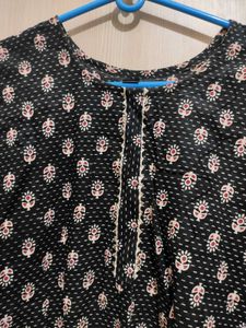 Cotton Black Short Kurti