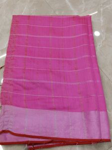 Pink Tissue Saree With Zari