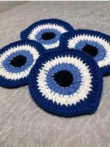 Evil Eye Crochet Coasters (Set of 4)