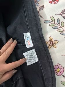 Cropped Black Pants with Lace Detail