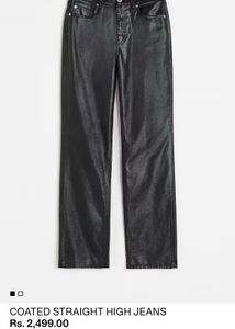 Coated Straight High Jeans