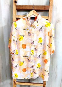 Light Orange Printed Shirt Size-42-44