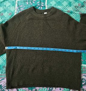 H&M woman Olive Green Knit Sweater #looser