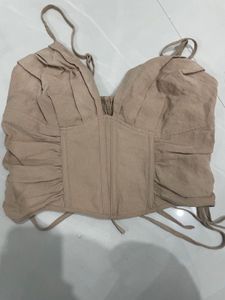 Brown Corset Style Cami Top