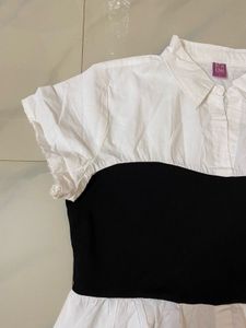 Black And White Peplum Top Stylish Women