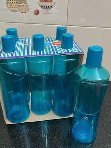 Set of 6 New Blue Water Bottles