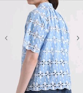 Blue Embroidered Top
