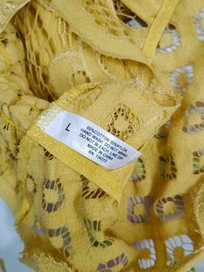 (485)Yellow Lace Bralette