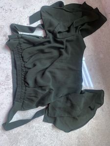 Olive green crop top
