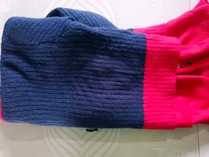 Beautiful Red Highneck Top With Outer