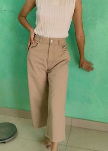 Korean Wide Leg Biege High Waisted Jeans🤍✨