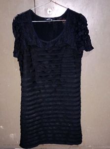 Black Top With Mesh Sleeves