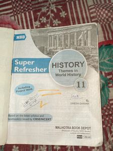 Mbd SuperRefresher History Class 11 Ncrt Cbse