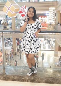 Chic Black &amp; White Print Dress 💕