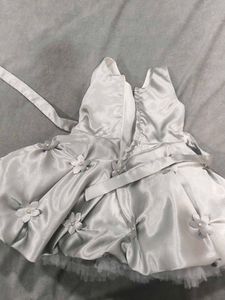Cute Silver Flower Girl Dress