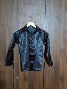 Boy&#39;s Black Shiny Shirt