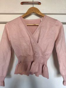Pink Peplum Winter Top
