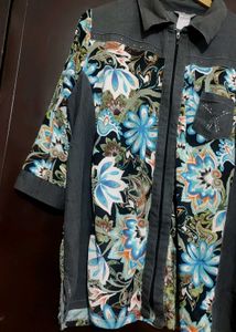 Multi Color Floral Top Like Shirt For 44 Bust