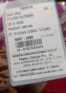 Purple Colour Brand New Suit Set