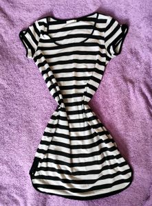 Black White Striped Dress