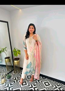 White Floral Kurti