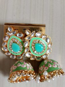 Combo Of 3 Earings,Saree Pin And Hair Clip