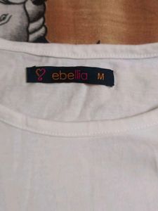 Floral Embroidered White Top With Tie
