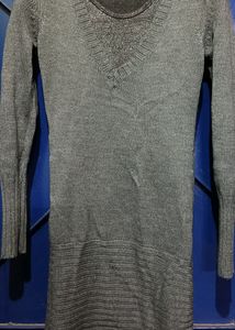 Urgent Sale: Woolen Grey Middy Dress For Women