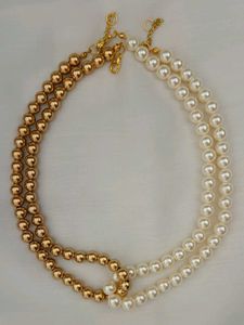 Versatile Pearl &amp; Gold Beaded Necklace