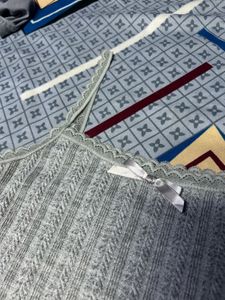 Gray Lace Trim Tank Top