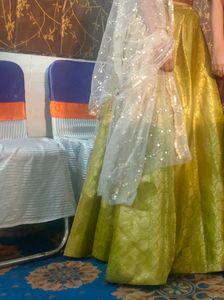 Get The Look. 1 Satin Shirt 1 Brocade Skirt With Necklace