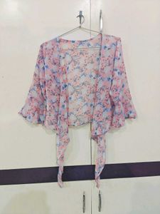Floral Tiered Dress With Shrug