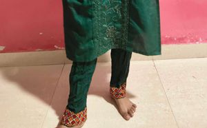 Green Embroidery Kurta Set