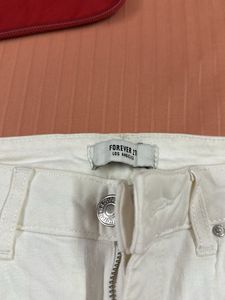 White Denim Ripped Jeans