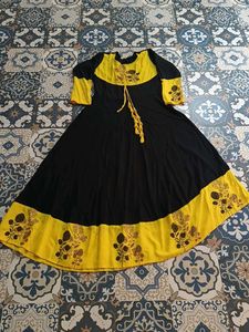 Black & Yellow Embroidered Dress