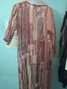 Striped Maxi See Through Overcoat