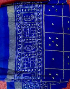 Royal Blue Bandhani Saree