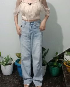 Blue High Waisted Denim Jeans