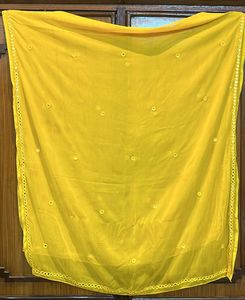 Yellow Mirror Work Dupatta
