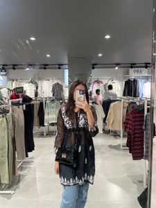 Embroidered Sheer Tunic
