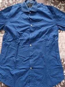Blue Printed Used Formal Shirt