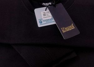 New D&#39;accord Black Ribbed Crewneck Sweatshirt