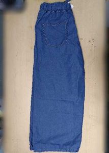 Mid Blue Elasticated Drawstring Waist Jeans