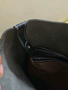 Black Vegan Leather Large Tote Bag with inner Pouc