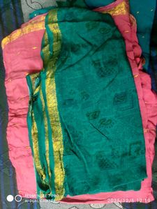 Vintage Copper Zari Mysore silk cotton saree