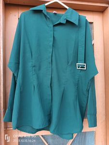 Bottle Green Shifon Top