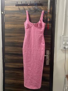 Pink Bodycon Midi Dress Zara