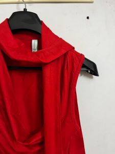 Newme red drape top