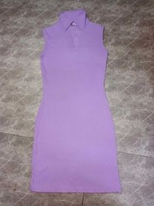 Lilac Ribbed Dress