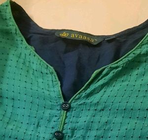 BLUE AND PEACOCK GREEN KURTI